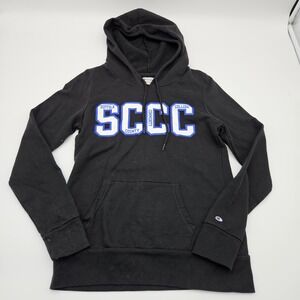 Champion Suffolk County Community‎ College SCCC Black Hoodie Sweatshirt Medium